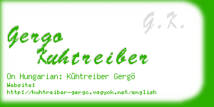 gergo kuhtreiber business card