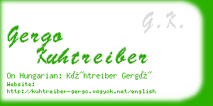 gergo kuhtreiber business card